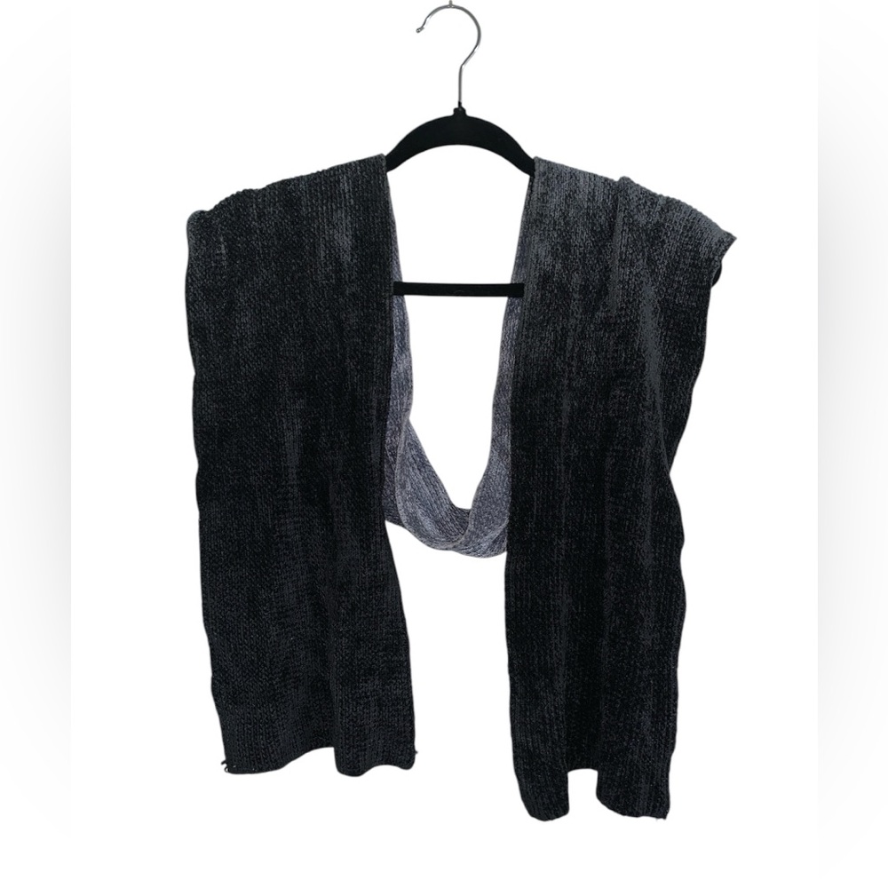 Black And Gray Ombré Shiny Long‎ Scarf One Size